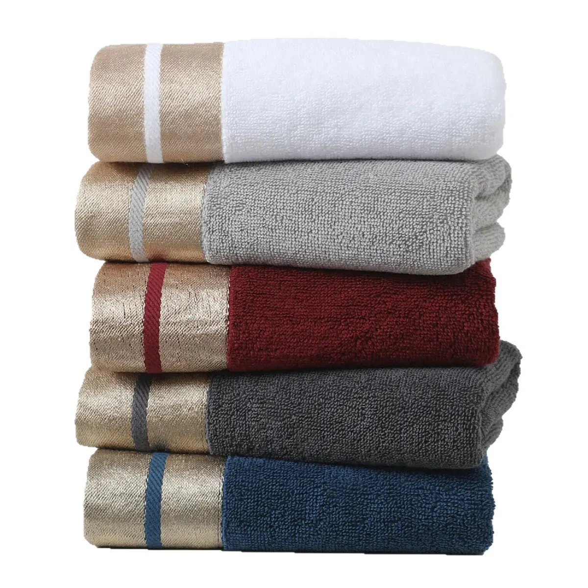 100 Cotton Bath Towel Hand And Face Cloth Three-piece Set — image 3