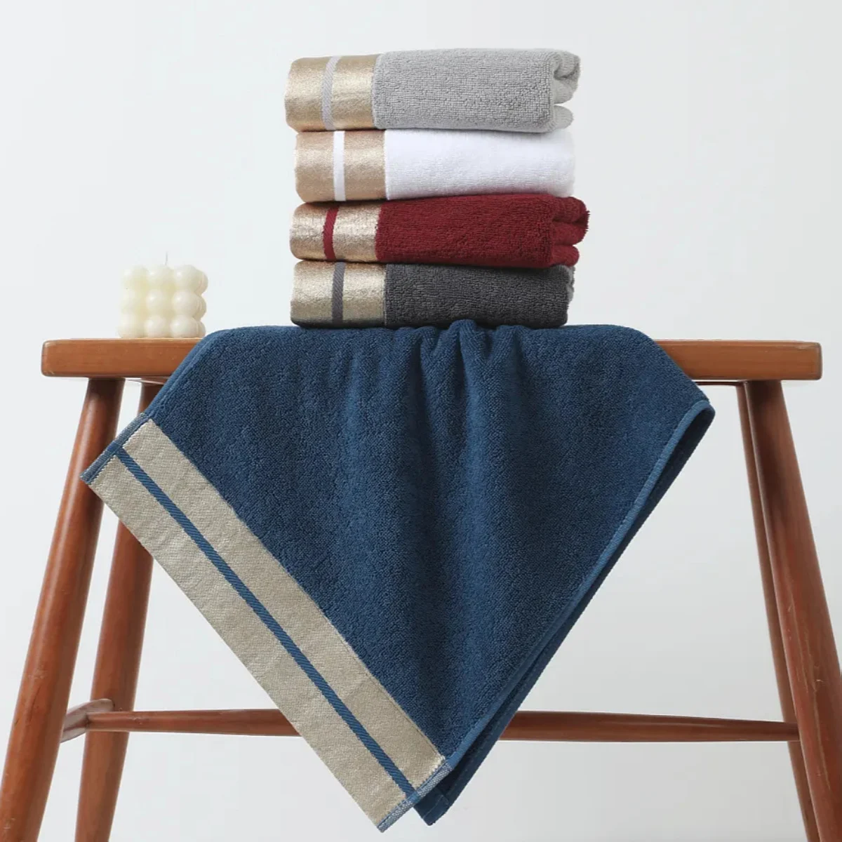 100 Cotton Bath Towel Hand And Face Cloth Three-piece Set — image 4