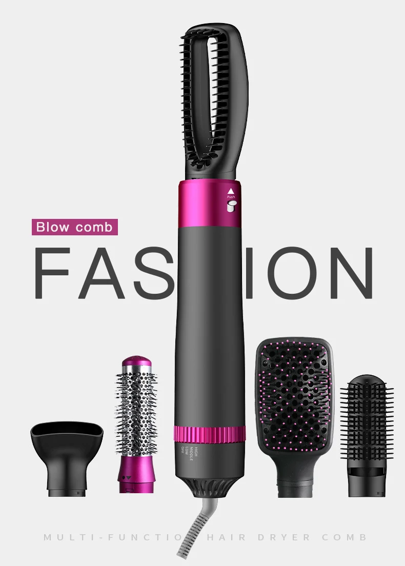 110v1200w Five-in-one Multi-functional Hair Dryer For Straight And Curly Styling — image 3