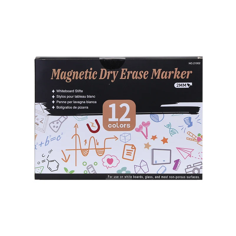 12-color Magnetic Whiteboard Markers In A Box — image 3