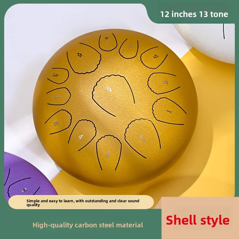 12-inch 13-tone Steel Tongue Drum, Shell Style — image 8