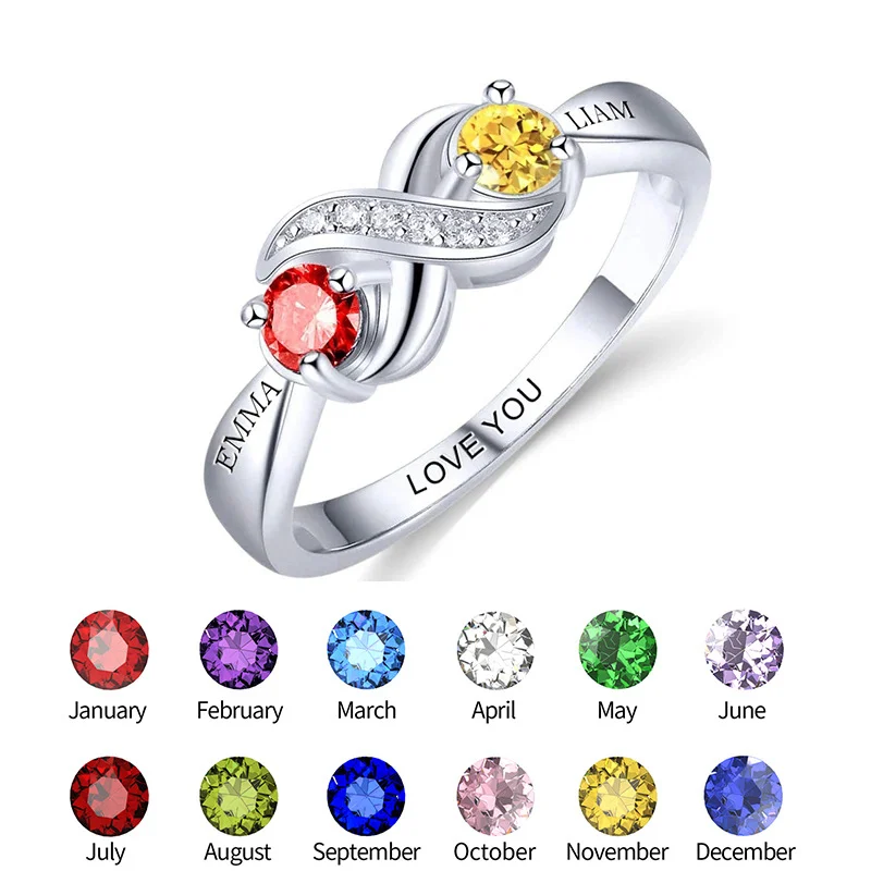 12th Birthday Stone Love Heart Ring Female — image 2