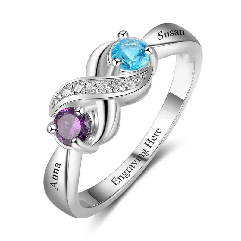 12th Birthday Stone Love Heart Ring Female — image 3
