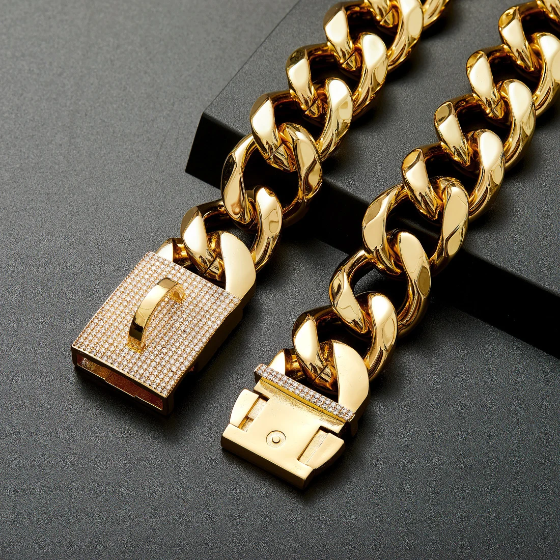 19mm Thick Medium-to-large Dog Collar Gold Color — image 4
