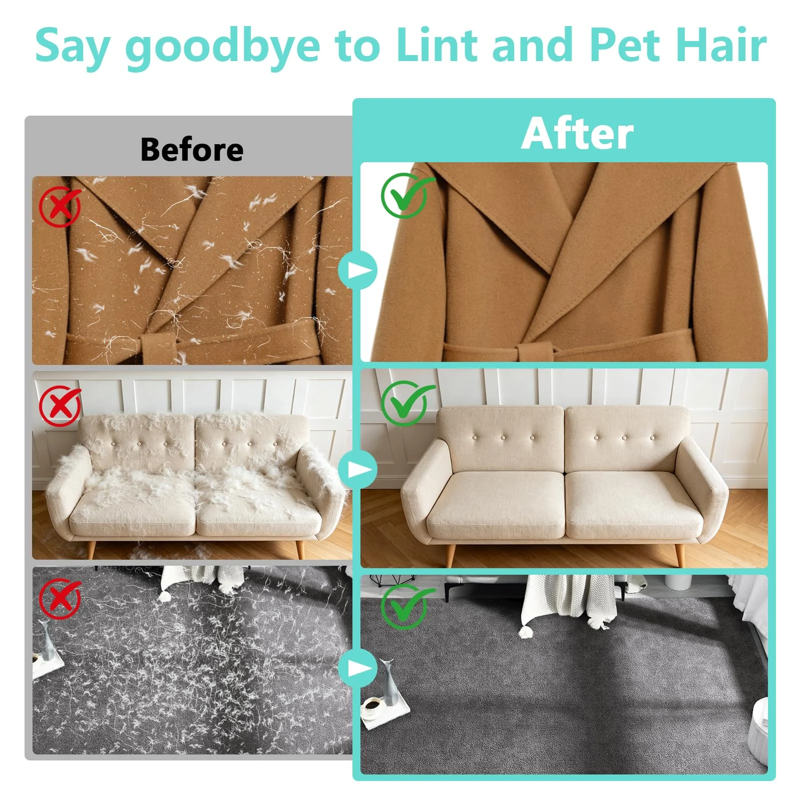 1pc New Upgrade Pet Hair Removal Glove For Dogs & Cats, Electrostatic Reusable Magic… — image 4