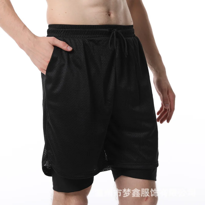 2-in-1 Double-layer Men's Sweat Shorts Sauna Suit Bottoms Compression Training Gym… — image 5