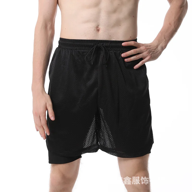 2-in-1 Double-layer Men's Sweat Shorts Sauna Suit Bottoms Compression Training Gym… — image 6