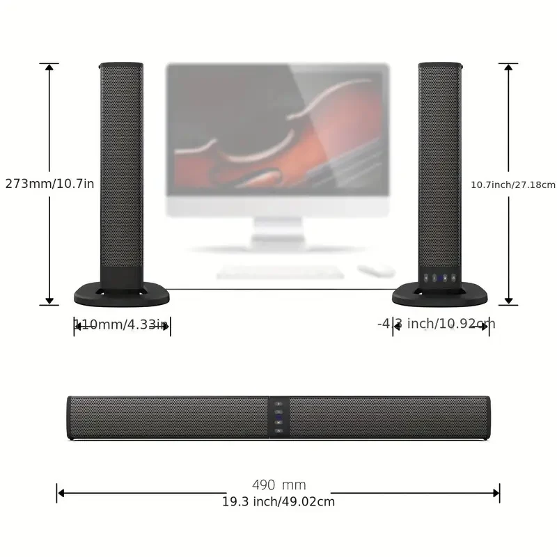2-in-1 Soundbar For The Living Room Home Bluetooth Speaker With Built-in — image 5