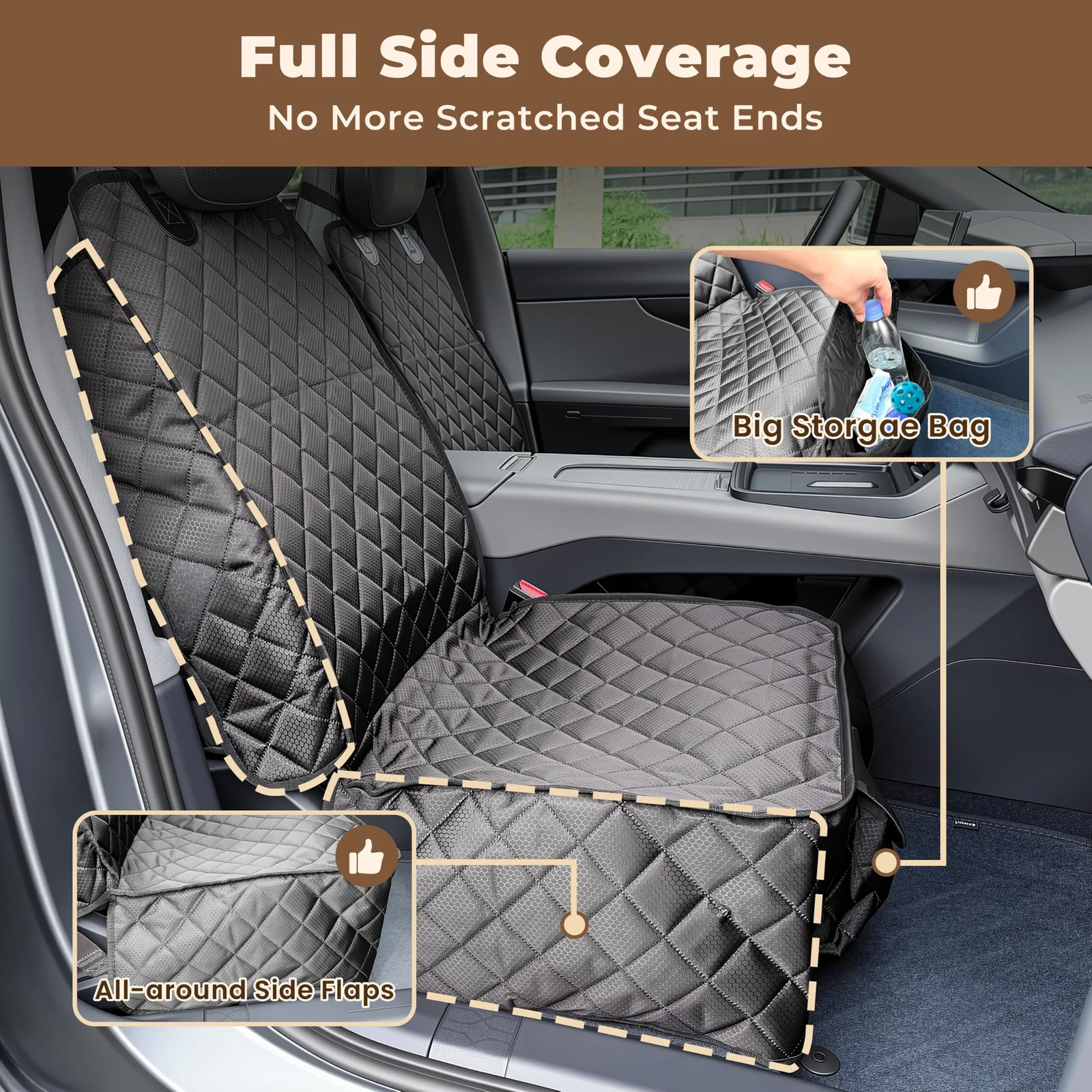 2 Pack Dog Car Seat Cover For Front Seat, Waterproof Protector 900D Tear-resistant… — image 5