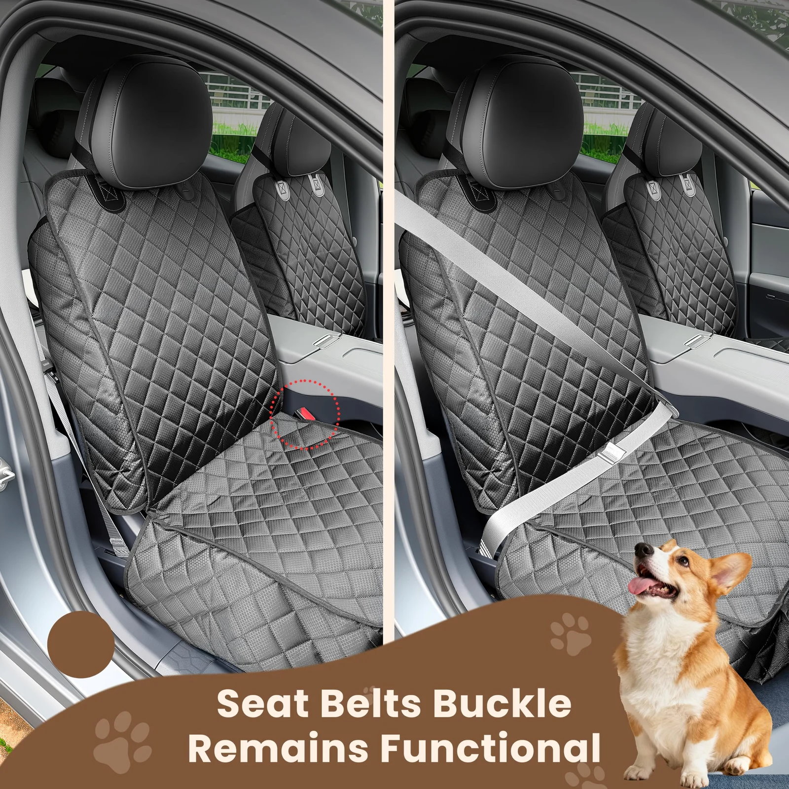 2 Pack Dog Car Seat Cover For Front Seat, Waterproof Protector 900D Tear-resistant… — image 8