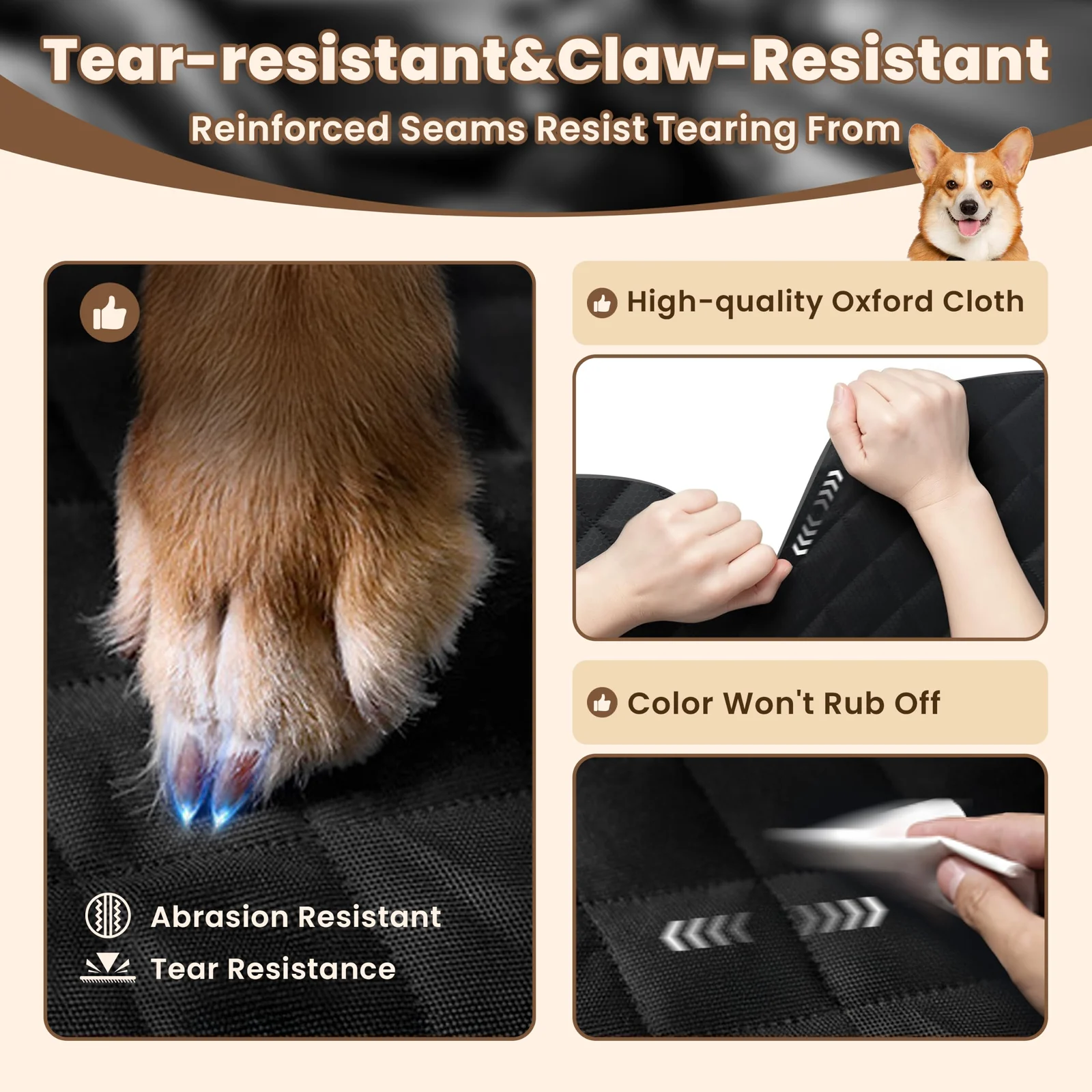 2 Pack Dog Car Seat Cover For Front Seat, Waterproof Protector 900D Tear-resistant… — image 6