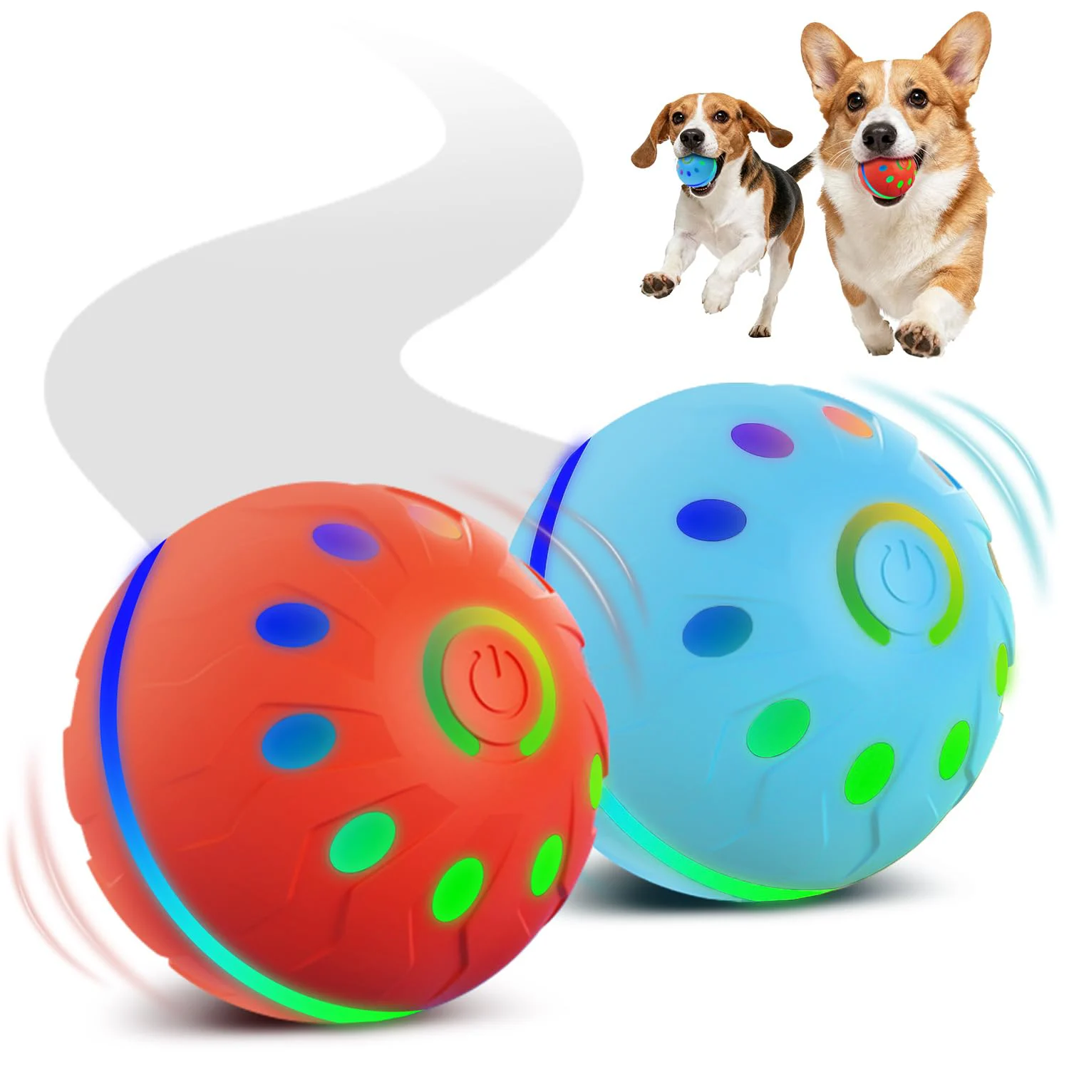 2 Pack Interactive Dog Toys With Lights, Bpa-free Automatic Balls, Modes, Rechargeable… — image 5