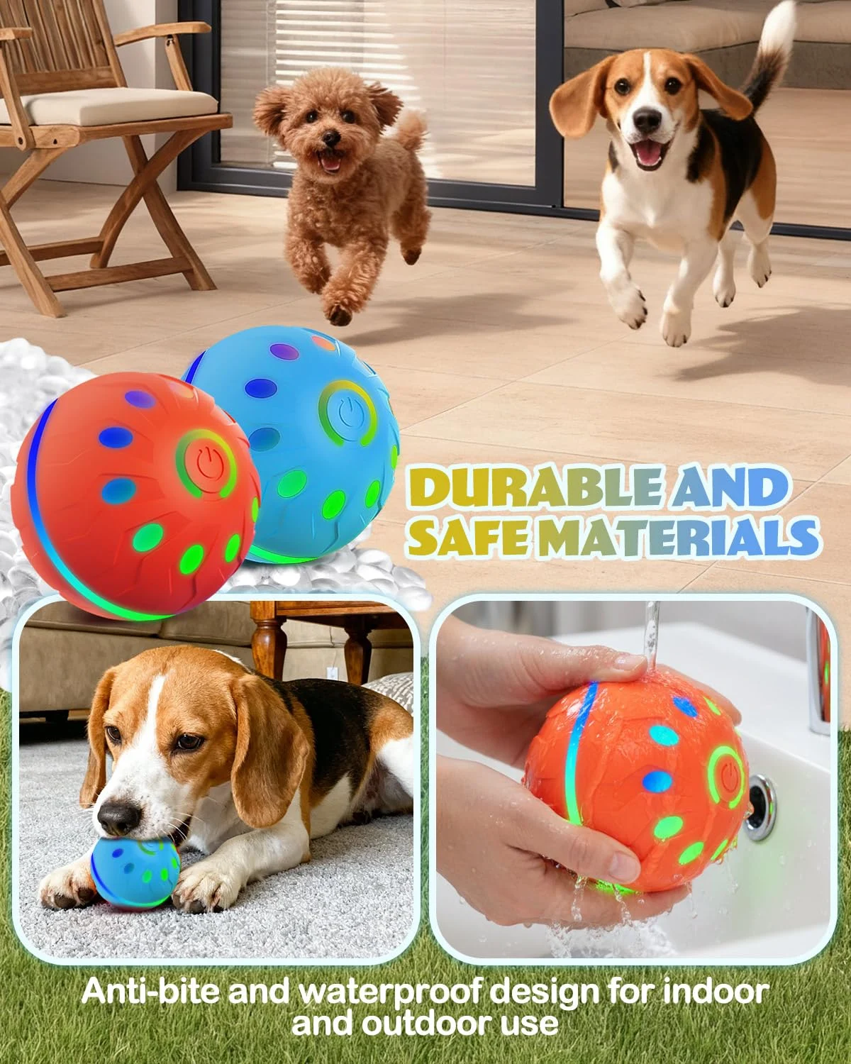 2 Pack Interactive Dog Toys With Lights, Bpa-free Automatic Balls, Modes, Rechargeable… — image 6