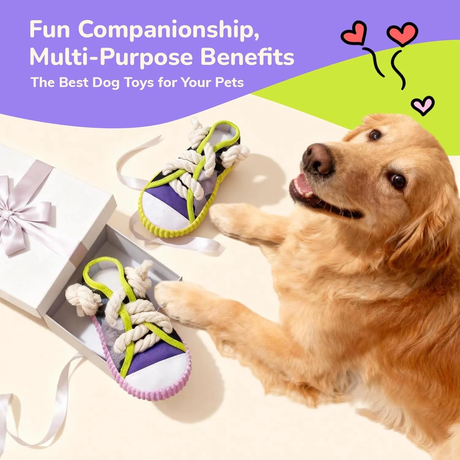 2 Pieces - Dog Chew Toys, Funny Puppy Teething Toys & Shoe Toy, Durable For Aggressive… — image 8