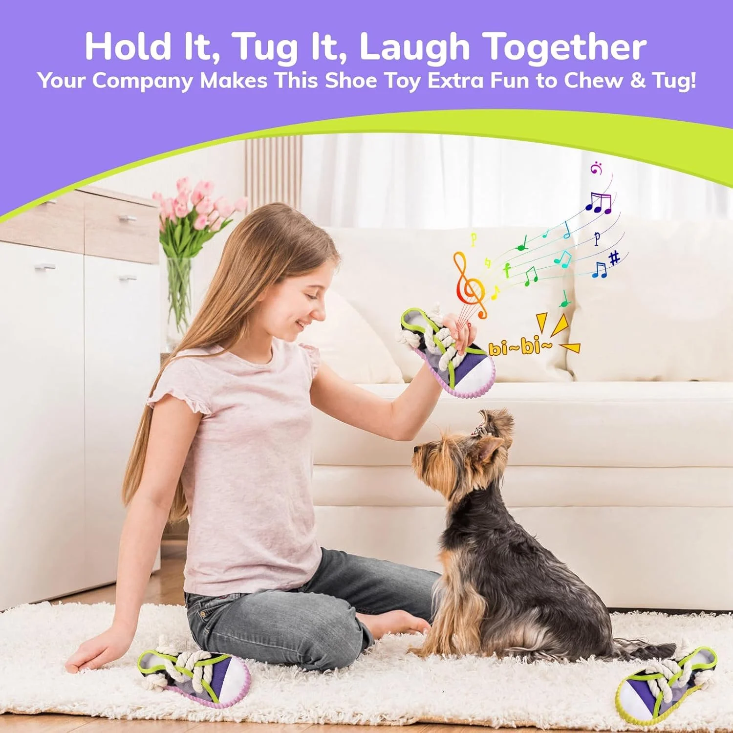 2 Pieces - Dog Chew Toys, Funny Puppy Teething Toys & Shoe Toy, Durable For Aggressive… — image 1