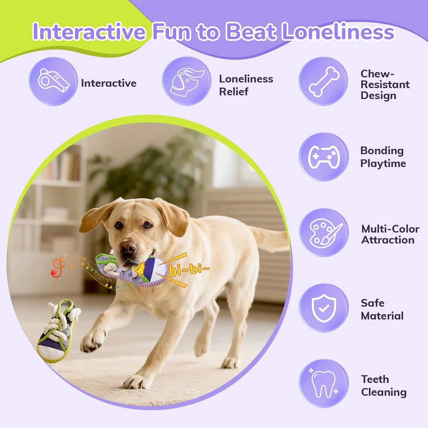 2 Pieces - Dog Chew Toys, Funny Puppy Teething Toys & Shoe Toy, Durable For Aggressive… — image 3
