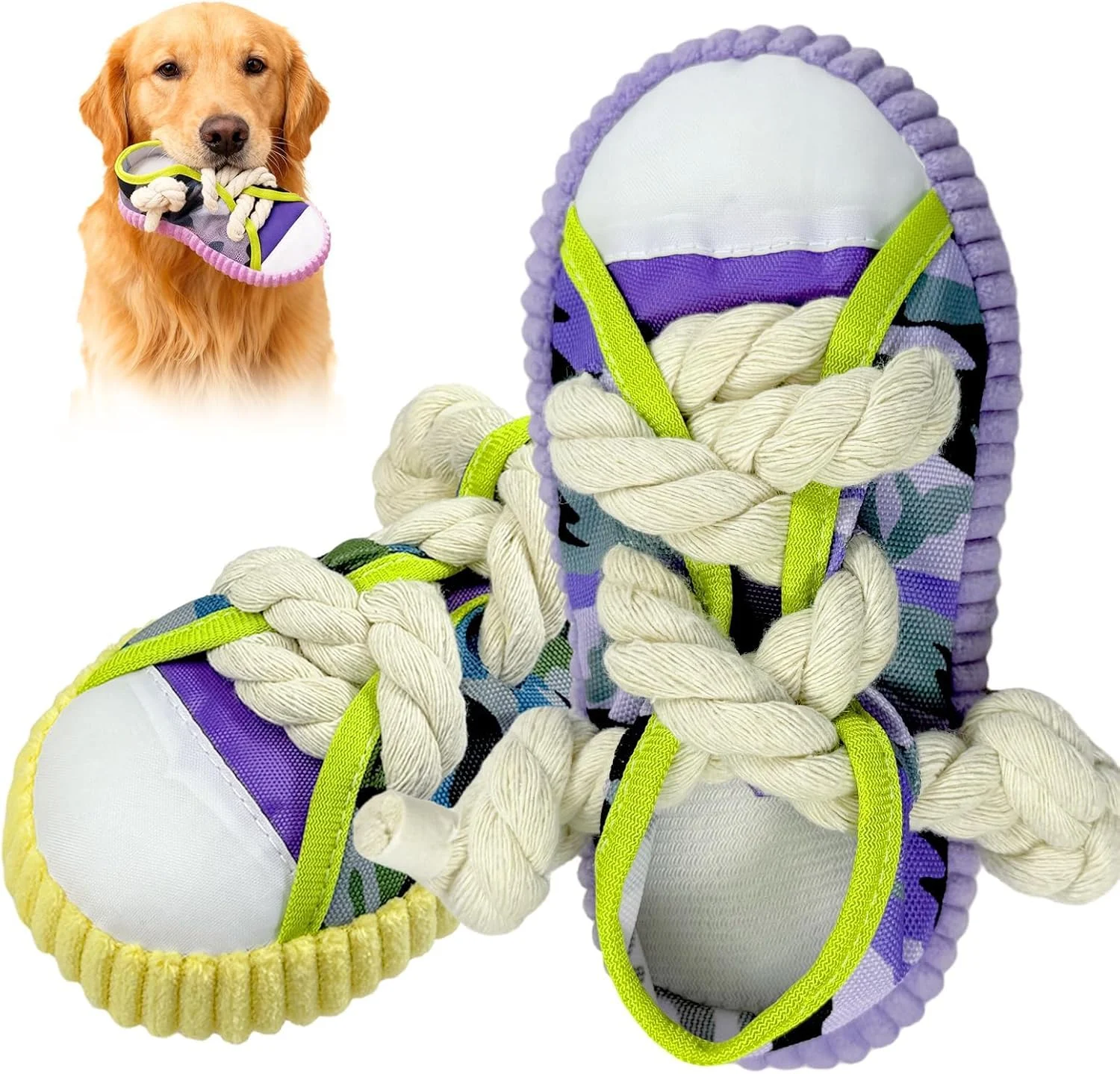 2 Pieces - Dog Chew Toys, Funny Puppy Teething Toys & Shoe Toy, Durable For Aggressive… — image 2