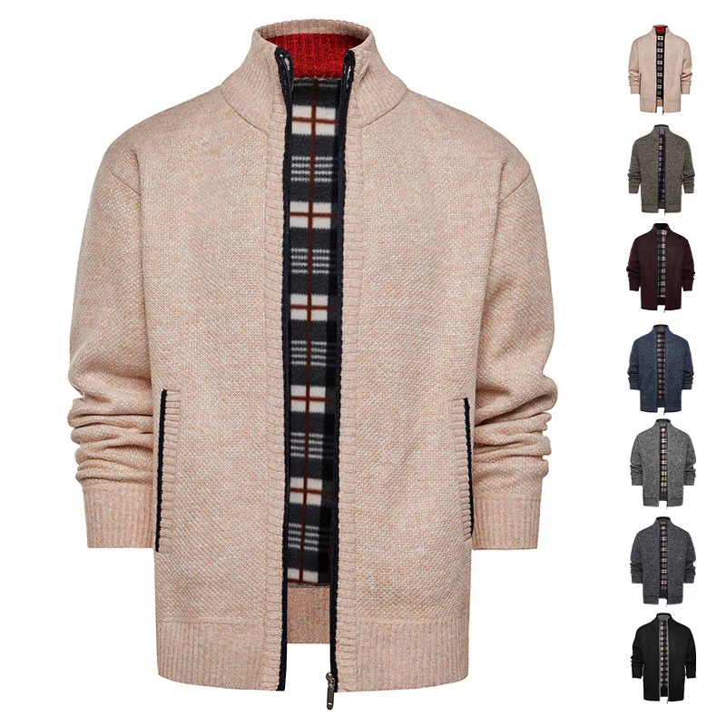 25 Autumn And Winter Men's High Collar Velvet Thick Sweater Trend Slim Casual Wool — image 7
