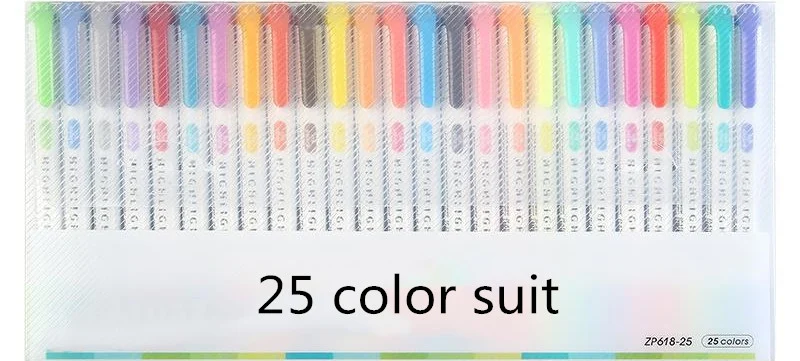 25 Colors Double Head Highlighter Pen Mildliner Fluorescent Highlighters Art Marker… — image 4