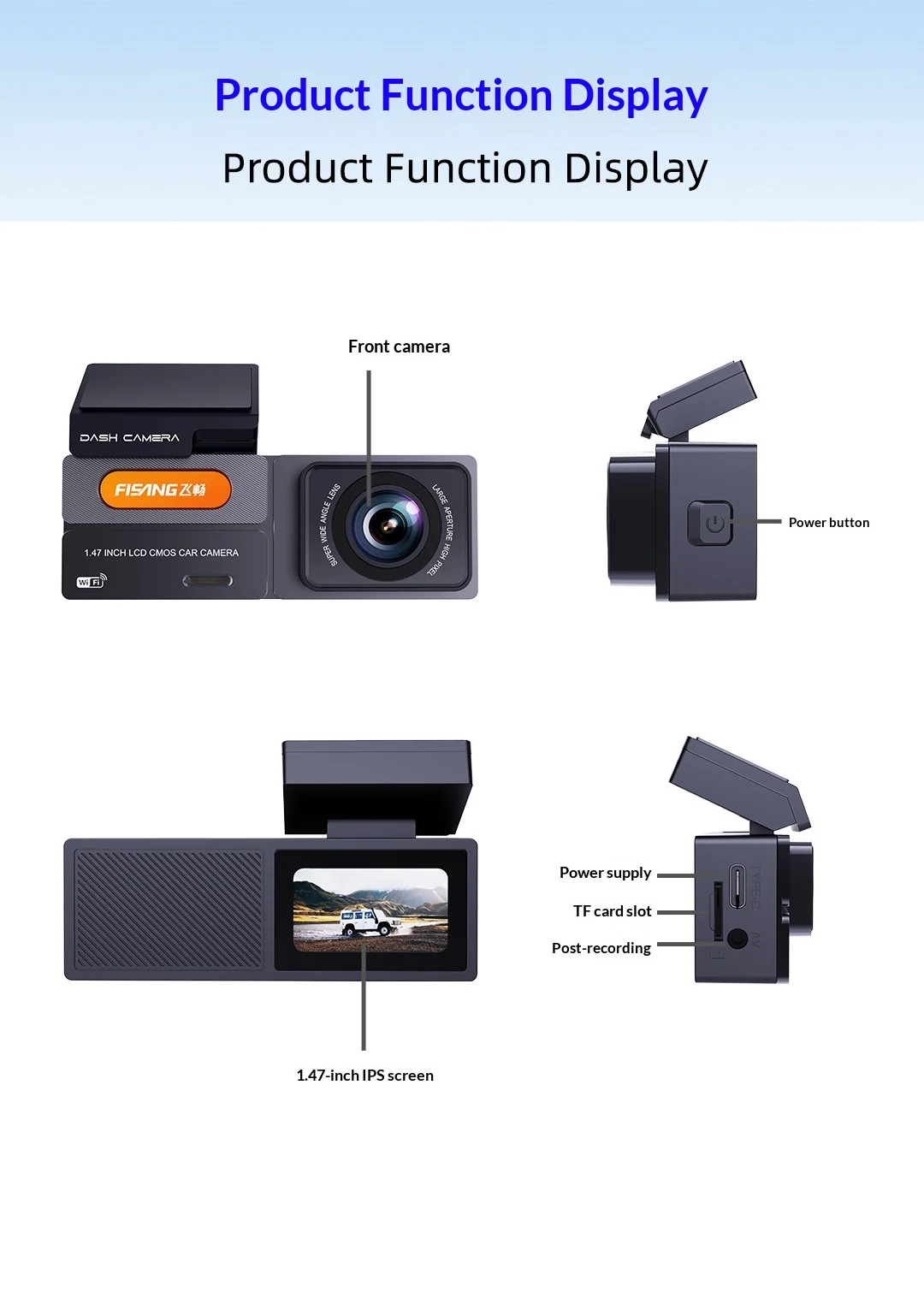 2K Dual Lens Front And Rear Dash Cam, High Definition Car DVR Recorder — image 4