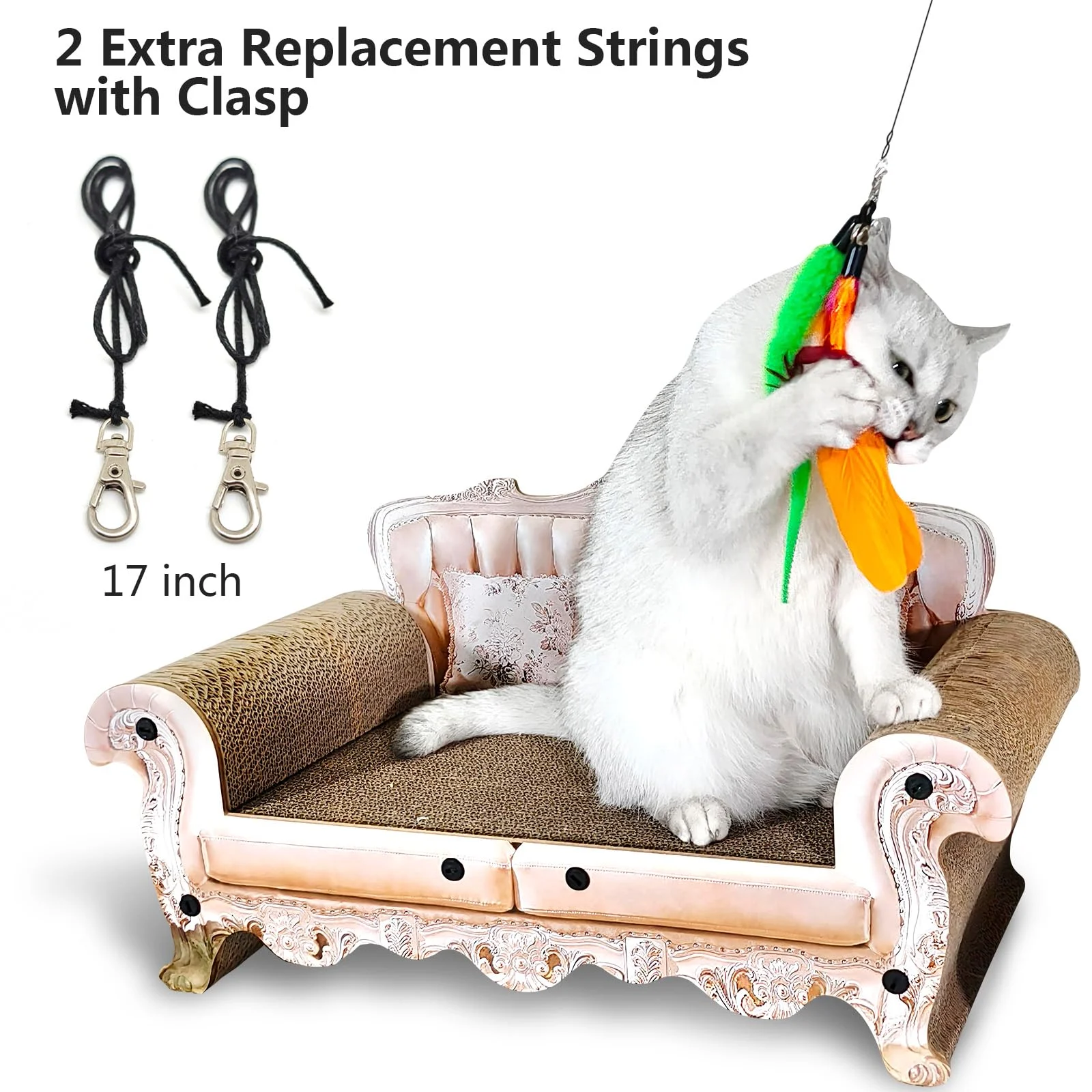 2PCS Retractable Cat Teaser Wands & 9PCS Feather Refills Toy Set Dual-size Telescopic… — image 2