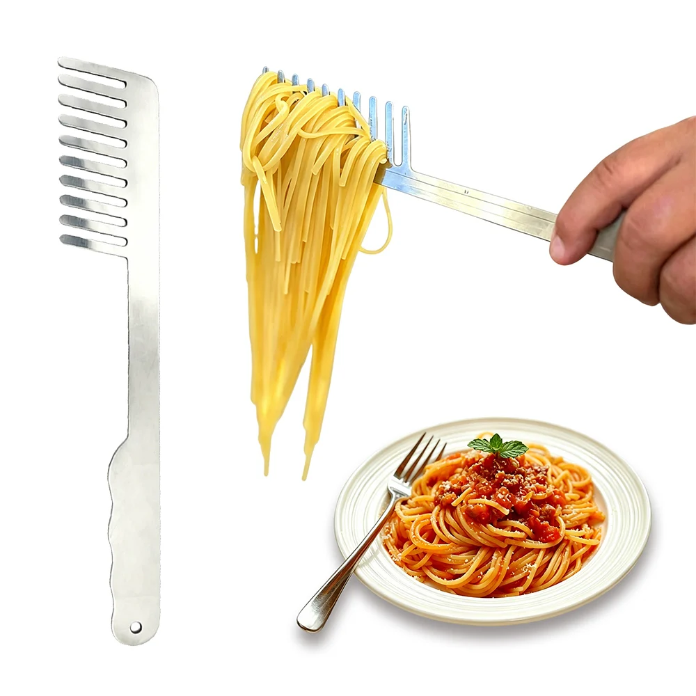 304 Stainless Steel Pasta Fork Spaghetti Server Food Safe Rust Resistant Noodle Spoon… — image 6