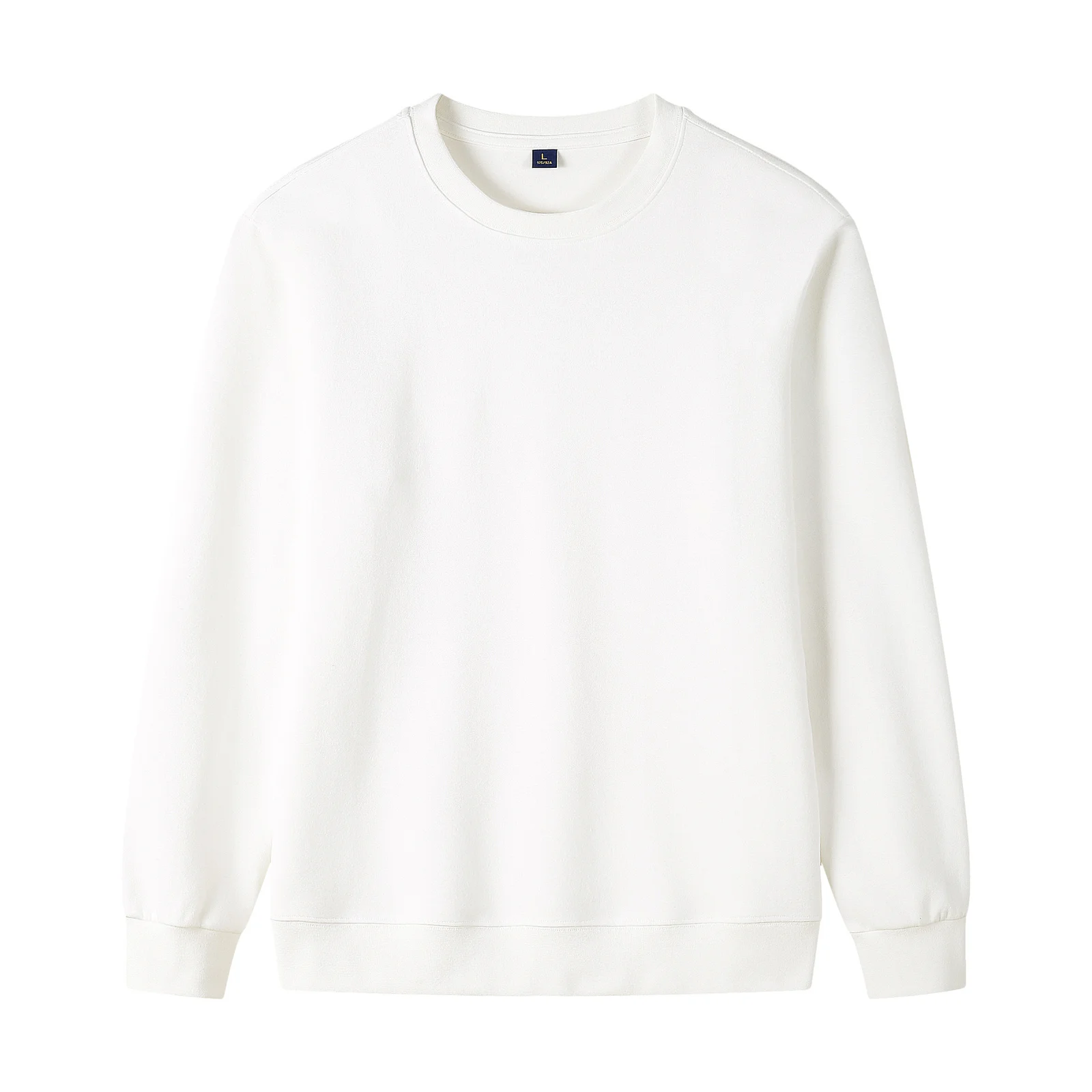 320g Straight Shoulder Pure Cotton Autumn Long Sleeve Round Neck Solid Color… — image 7