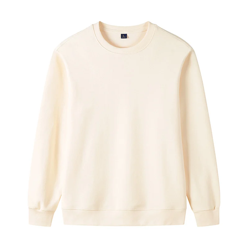 320g Straight Shoulder Pure Cotton Autumn Long Sleeve Round Neck Solid Color… — image 2