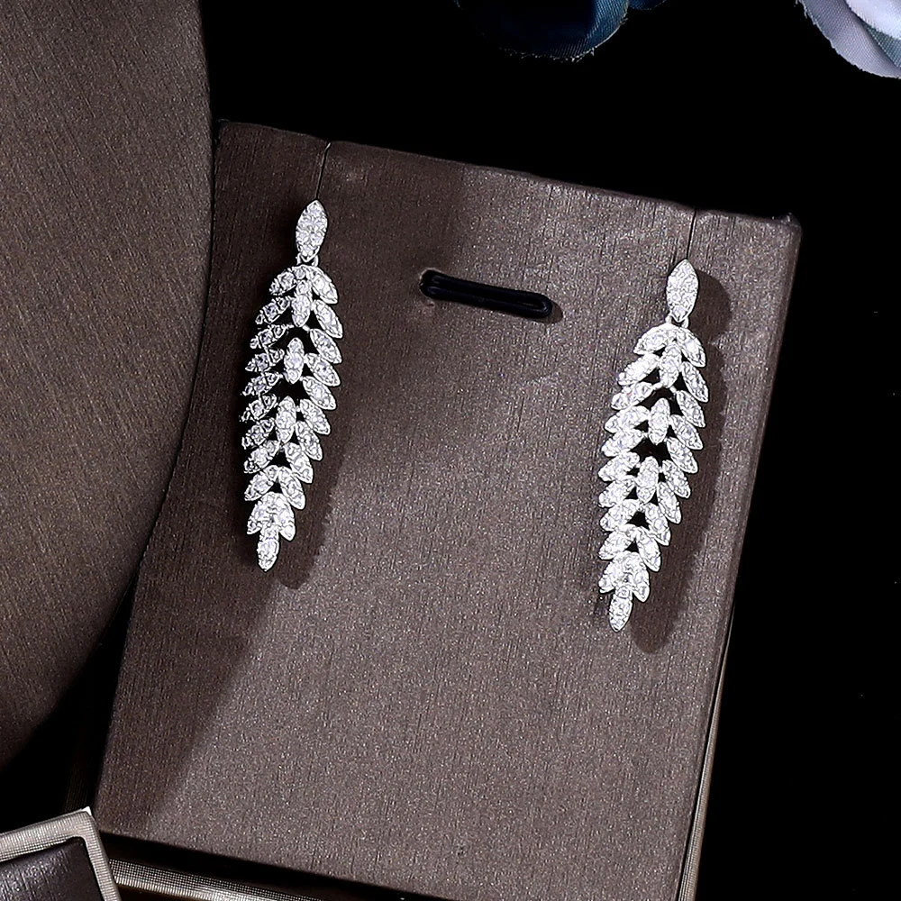 3A Zircon Jewelry Micro Set Full Crystal Necklace And Earrings 4 Piece For Weddings… — image 3
