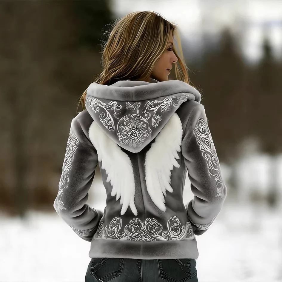 3D Digital Print Fashionable Retro New Zip-up Hoodie For Fallwinter — image 7