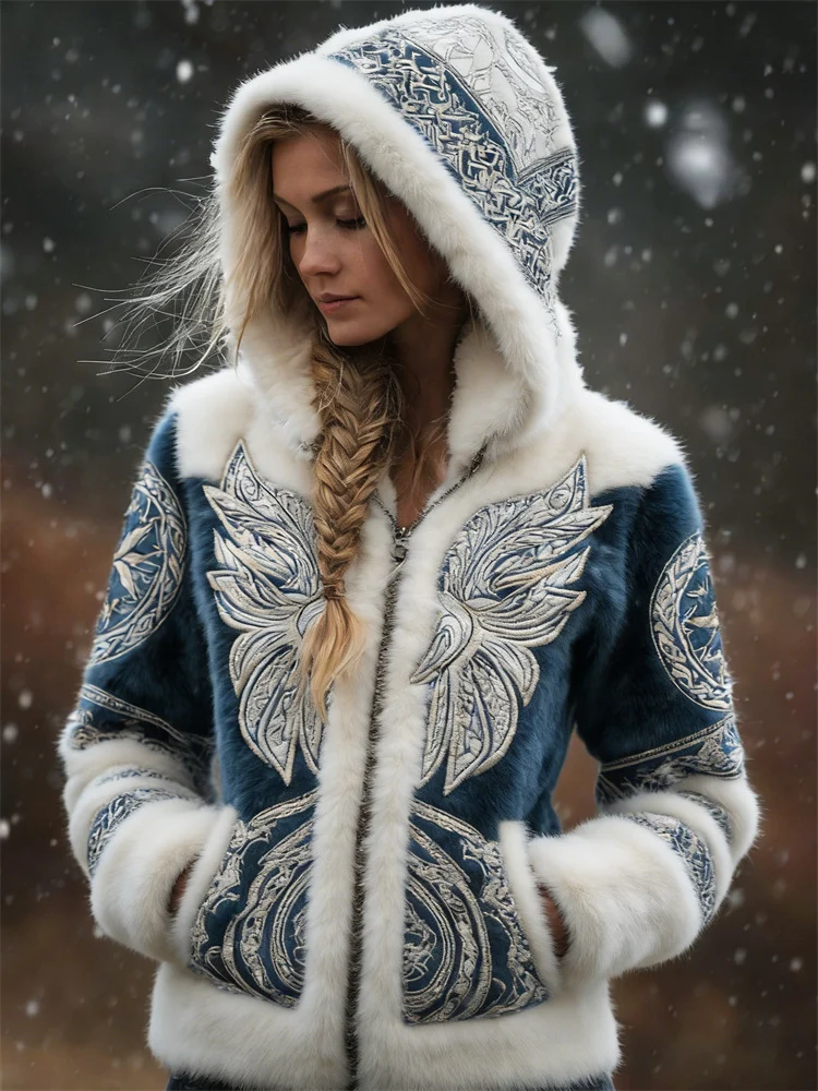 3D Digital Print Fashionable Retro New Zip-up Hoodie For Fallwinter — image 11