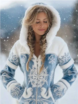 3D Digital Print Fashionable Retro New Zip-up Hoodie For Fallwinter — image 12