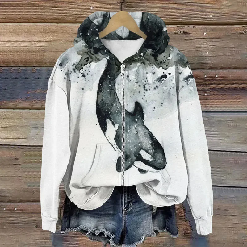 3D Digital-print Hooded Athletic Sweatshirt And Jacket — image 2