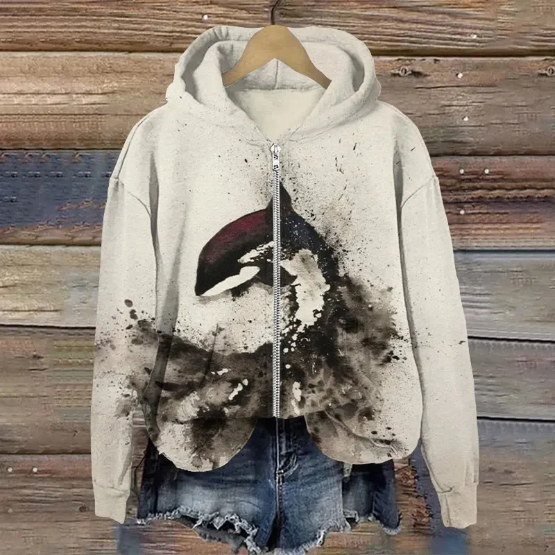 3D Digital-print Hooded Athletic Sweatshirt And Jacket — image 5