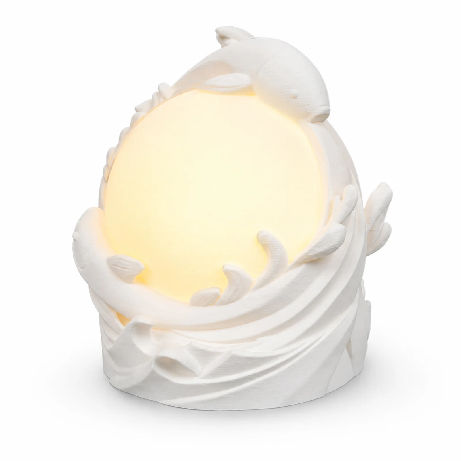 3D Printed Koi Fish Ambient Table Lamp, Warm Glow Sculptural Night Light, Nature… — image 6