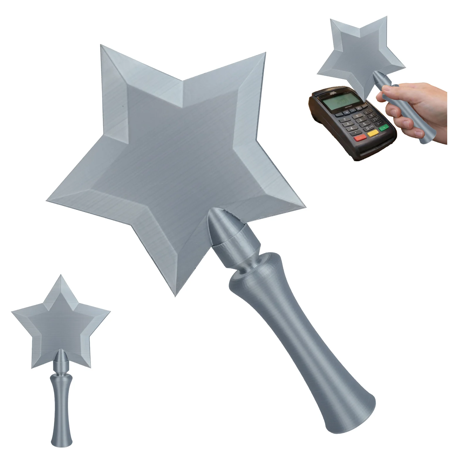 3D Printed Star Wand Contactless Card Holder, Short Magic With Slot For Tap Payment,… — variant image