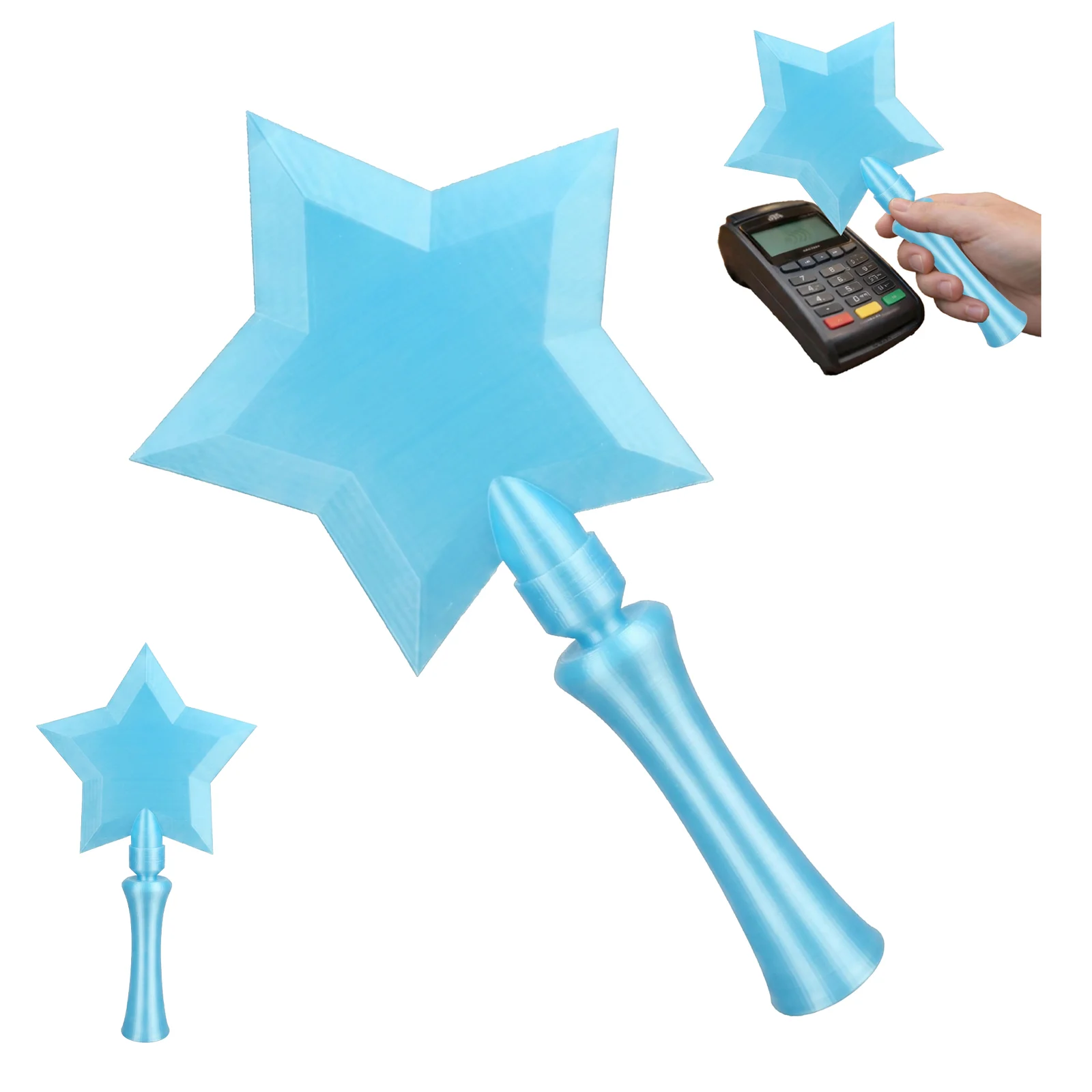 3D Printed Star Wand Contactless Card Holder, Short Magic With Slot For Tap Payment,… — variant image