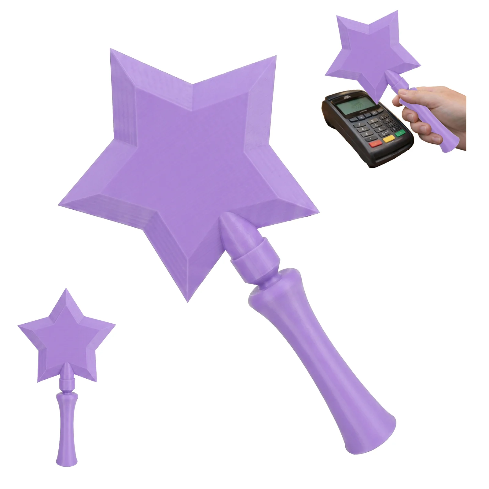3D Printed Star Wand Contactless Card Holder, Short Magic With Slot For Tap Payment,… — variant image