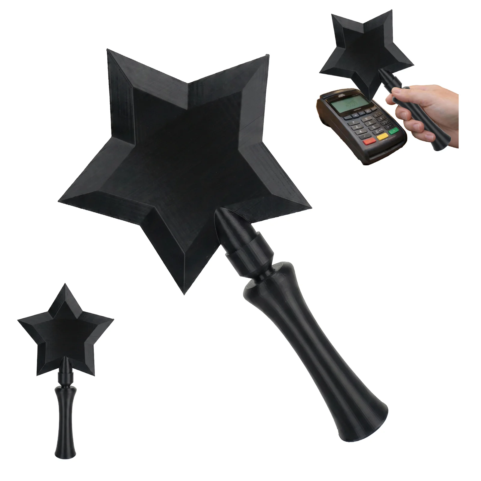 3D Printed Star Wand Contactless Card Holder, Short Magic With Slot For Tap Payment,… — variant image