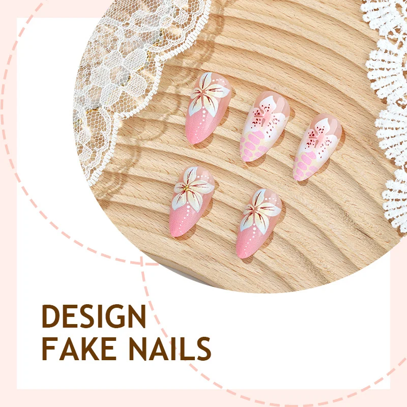 3D Textured Flower Wearable Nail Tips Stickers — image 5
