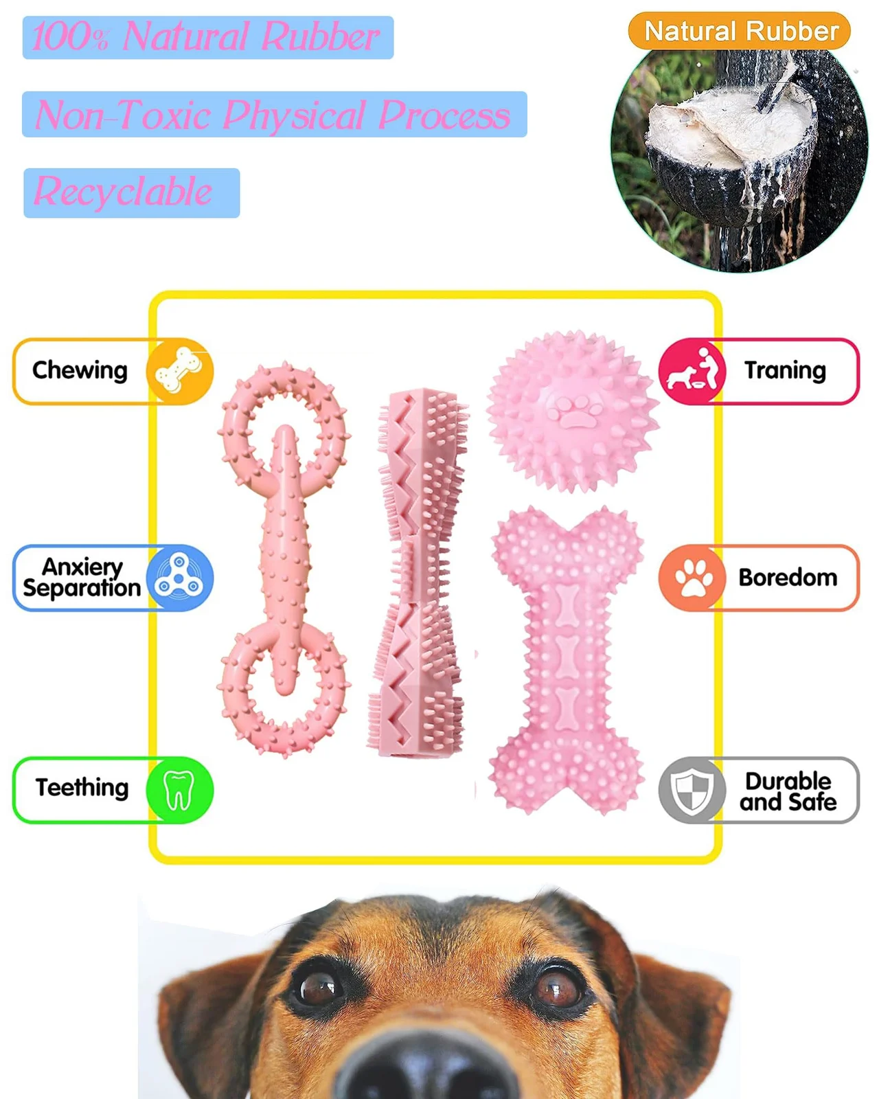4 Pack Puppy Teething Chew Toys For Small Medium Dogs Girl Dog Toy Set Cute 2-8 Months… — image 3