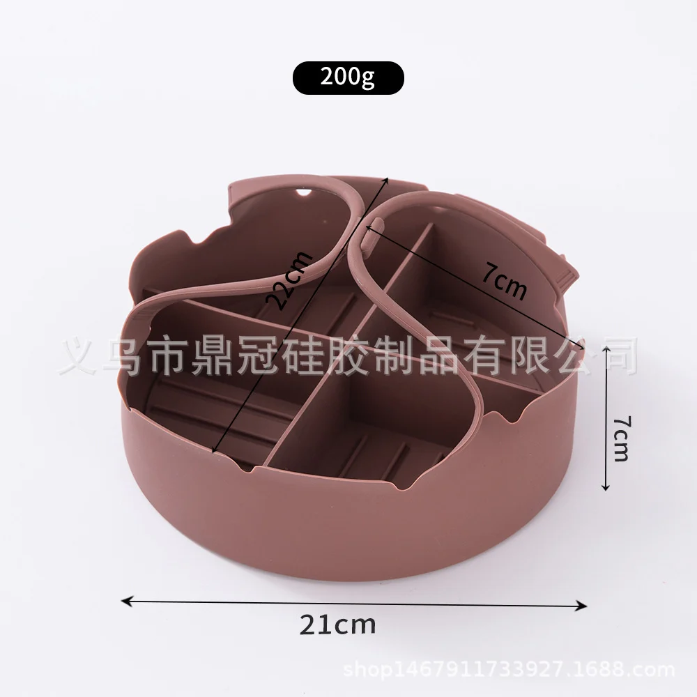 4 Section Food Grade Silicone Air Fryer Baking Pan Non Stick Reusable Divided Tray — image 3