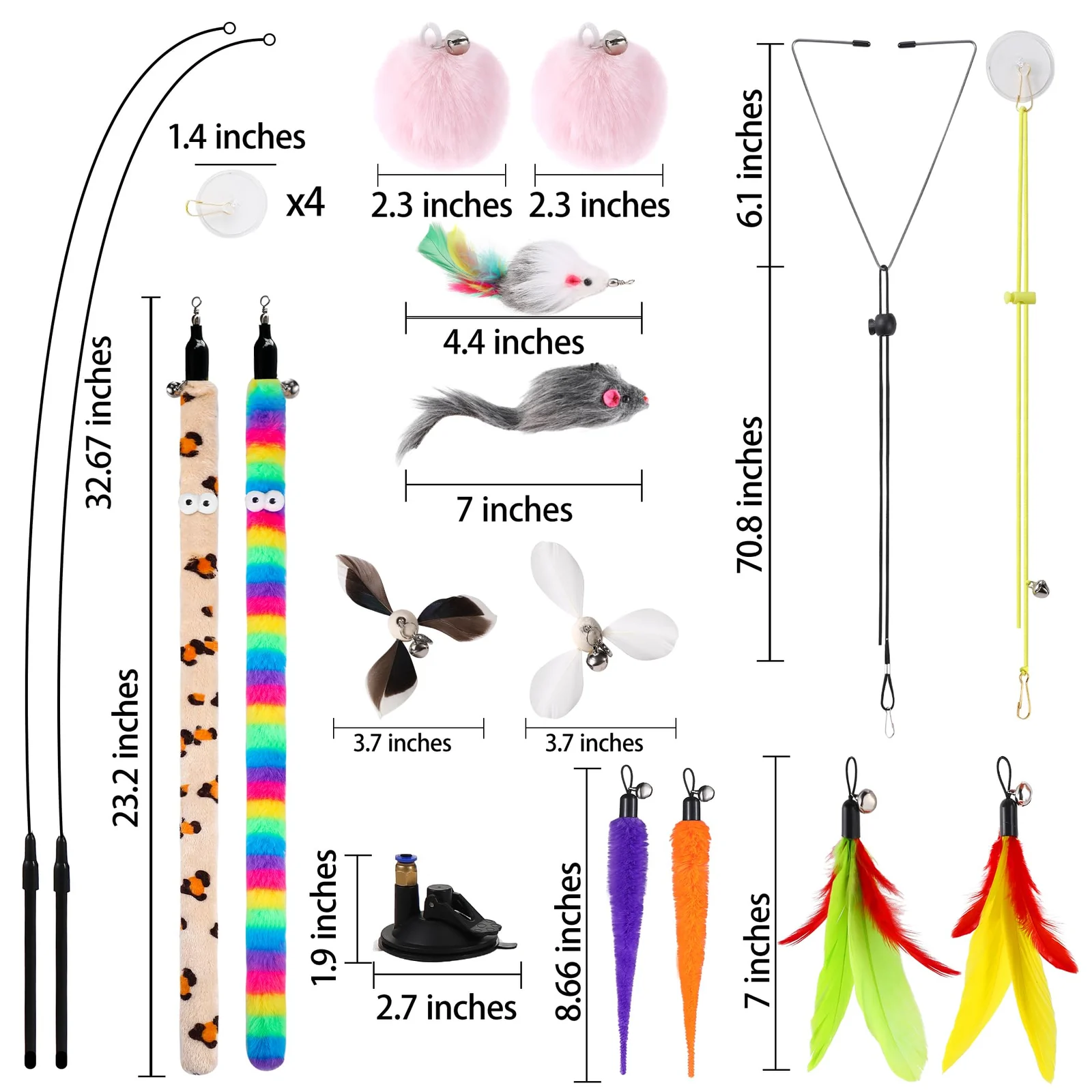 4in1 Interactive Cat Wand Toys With Suction Cup For Indoor Cat,12pcs Enhanced… — image 6