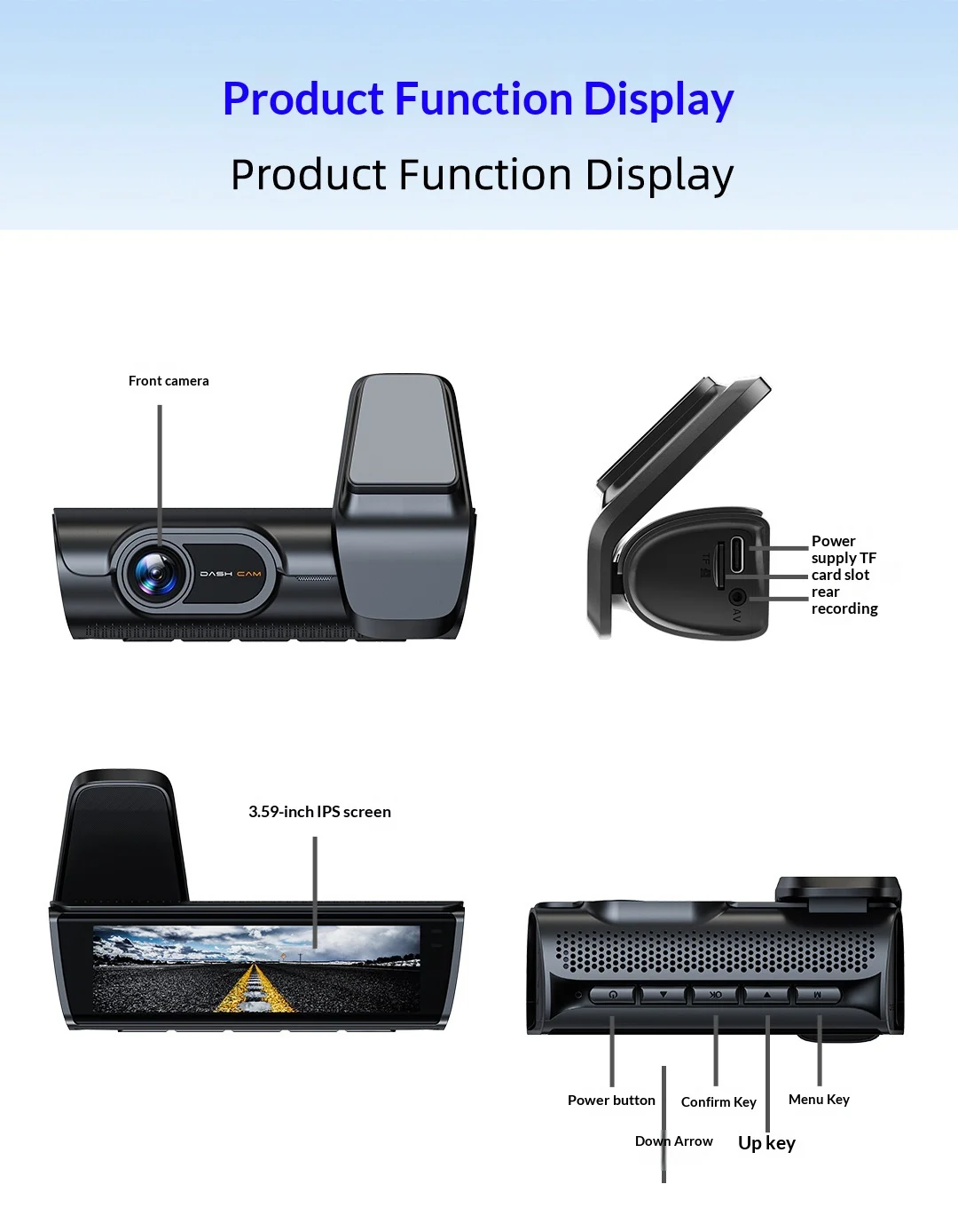 4K Dual Front & Rear Dash Cam, High Definition Car DVR Recorder — image 7