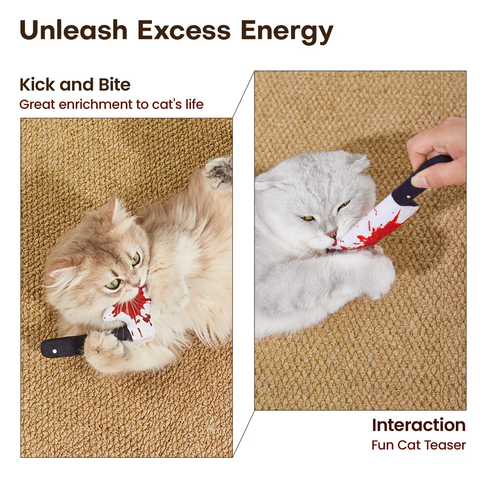 4pcs Cat Toys, Horror Halloween Knife-shaped Kitten Catnip Indoor Exercise For All Breeds — image 5