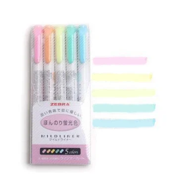 5 Zebra Mildliner Double-sided Highlighters — image 4