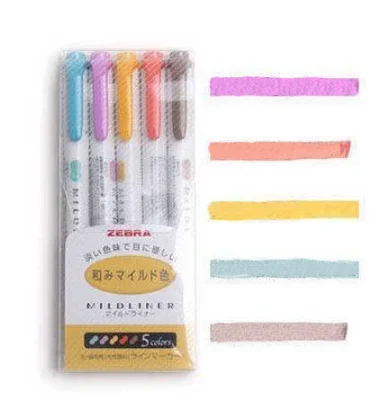 5 Zebra Mildliner Double-sided Highlighters — image 3