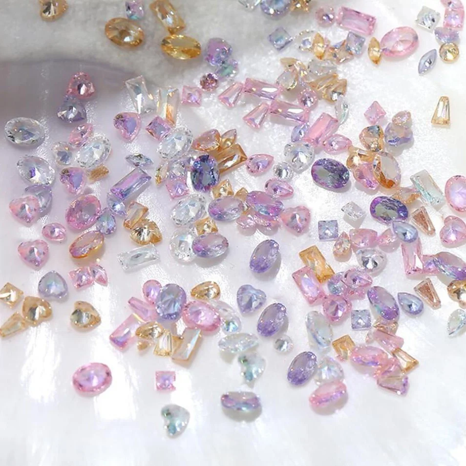 50-piece Multi-shape Mini Zircon Nail Art Decorations Assorted Colors — image 5
