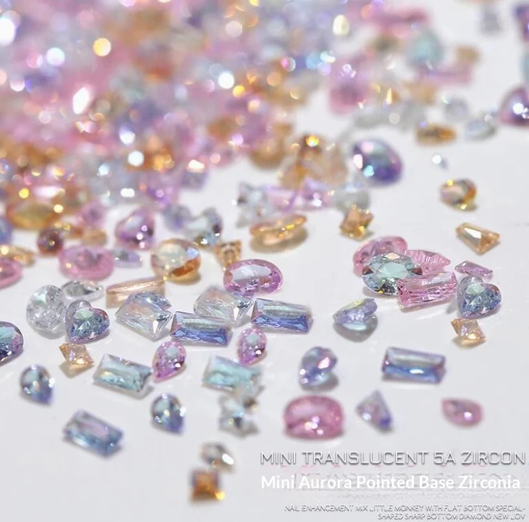 50-piece Multi-shape Mini Zircon Nail Art Decorations Assorted Colors — image 6