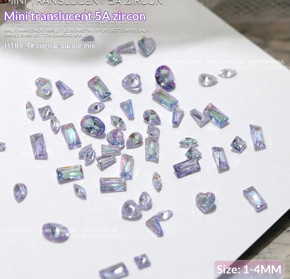 50-piece Multi-shape Mini Zircon Nail Art Decorations Assorted Colors — image 8